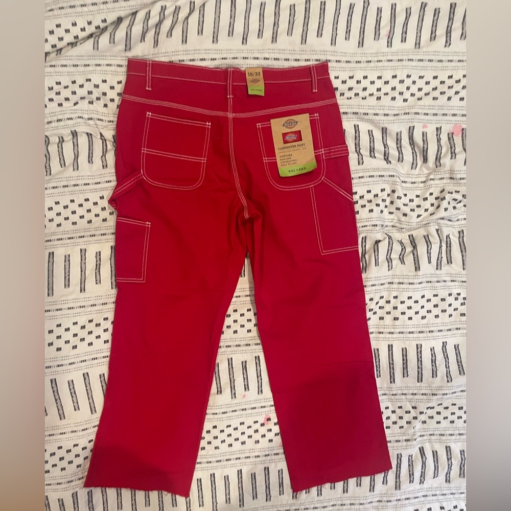 Dickie's relaxed carpenter pant high-rise NWT cropped raw hem